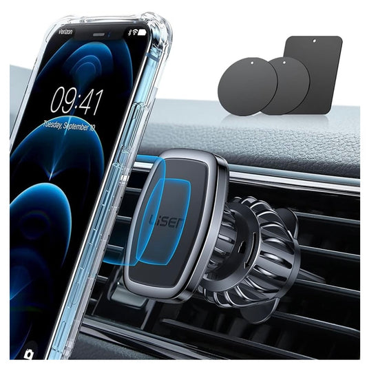 LISEN Car Phone Holder: Magnetic Air Vent Mount, Case-Friendly Phone Mount for all iPhones, Smartphones and Tablets ( PhoneLooks)